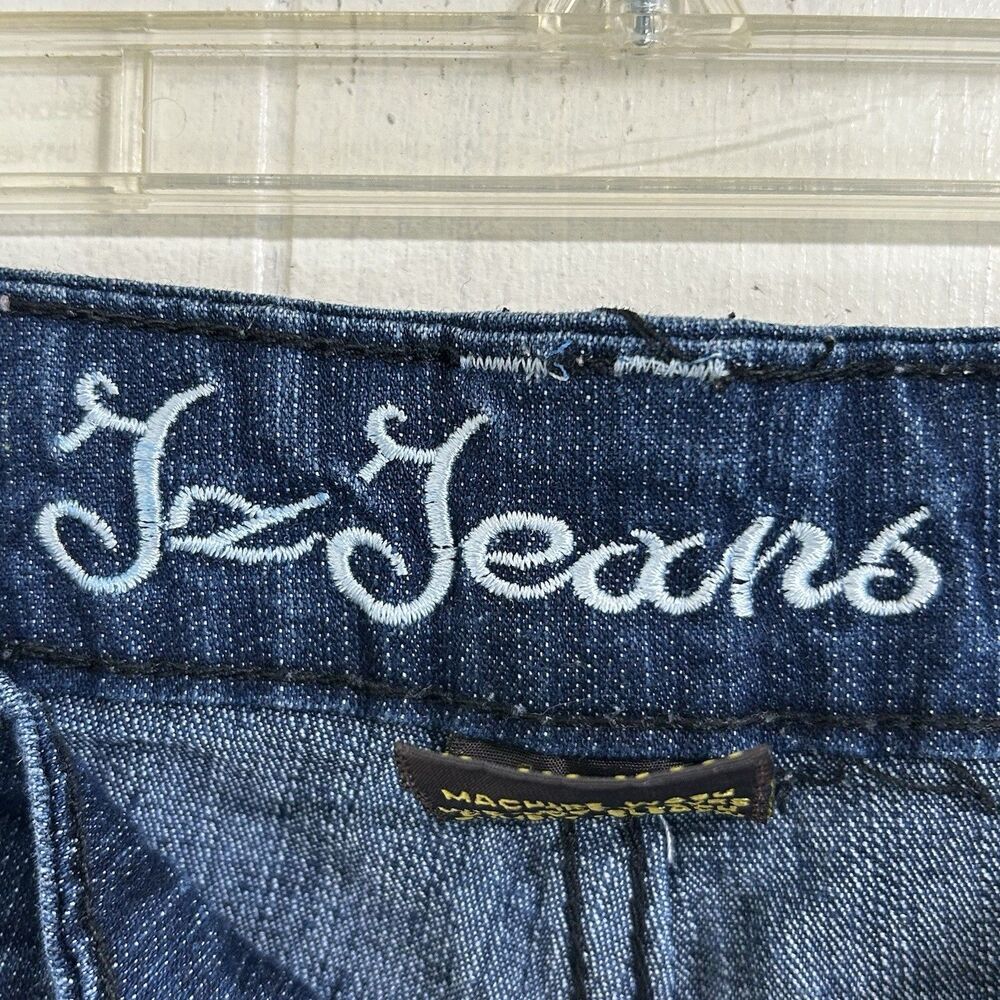 Jz Jeans Y2K Women's Blue Dark Wash Skinny Jeans Size 11 Low Rise Rhinestone - Picture 10 of 15